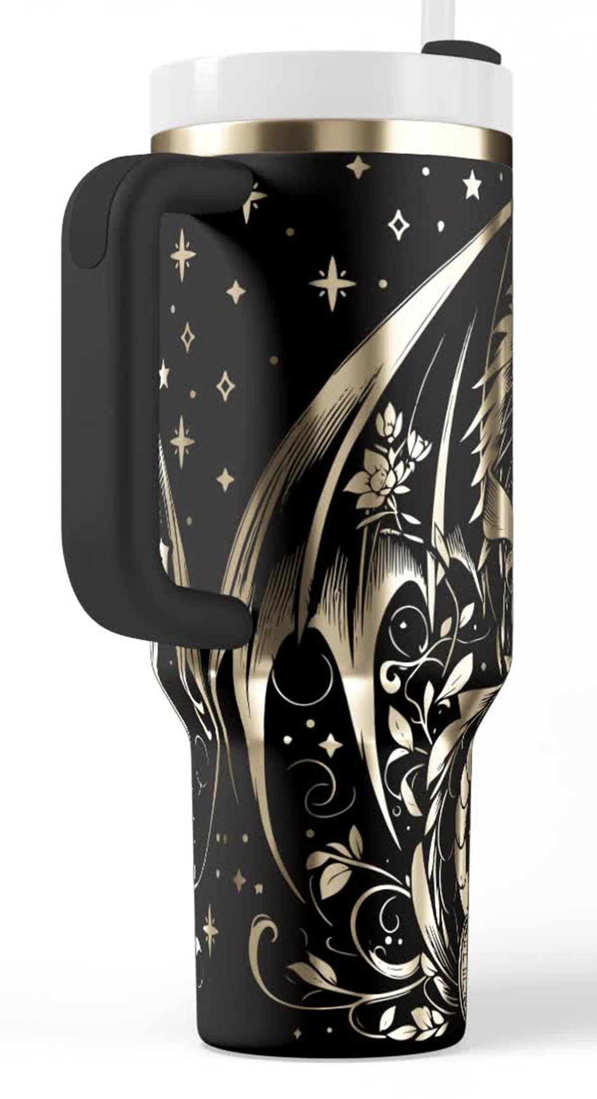 Book Dragon Tumbler – 40oz Insulated Gothic Fantasy Gift with Handle