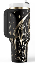 Book Dragon Tumbler – 40oz Insulated Gothic Fantasy Gift for Readers