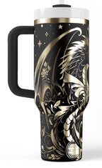 Book Dragon Tumbler – 40oz Insulated Gothic Fantasy Gift for Readers