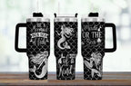 Ocean Theme Tumbler Mermaid Inspired Design 40oz Insulated Beach Cup Stainless Steel Handle Construction Double Wall Technology Summer Adventure Essential Coastal Lifestyle Drinkware Beautiful Sea Pattern Fish Scale Background Comfortable