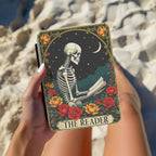Book Lover Witchy Gift Ereader Case Skeleton Tarot Gothic Kindle Sleeve Dark Academia Aesthetic Reader Accessory Protective Cover Paperwhite Colorsoft Compatible Mystical Design Leather Pouch Magnetic Closure Reading Essential Her Birthday