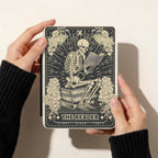 Protective Ereader Case Skeleton Tarot Bookish Gift Gothic Kindle Sleeve Dark Academia Aesthetic Cover Book Lover Present Witchy Reader Accessory Paperwhite Colorsoft Compatible Mystical Leather Pouch Magnetic Closure Reading Essential Her