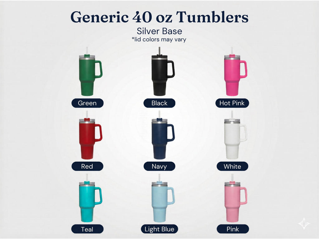 Mermaid Tumbler 40oz – Insulated Stainless Steel Handle Beach Cup