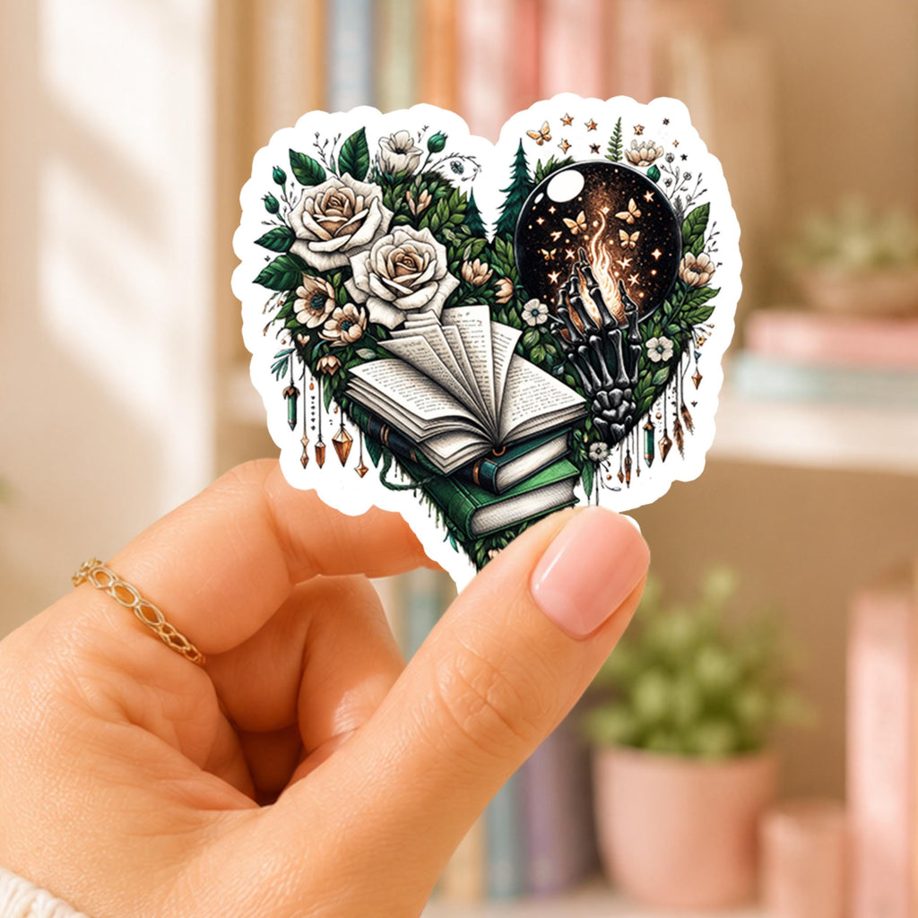 Bookish Sticker Collection Gothic Literary Design Waterproof Vinyl Decals Dark Academia Book Lover Gift Reading Journal Decoration Supplies Skull Rose Aesthetic Theme Bullet Journal Planner Stickers Book Tracking Essentials Die Cut Set