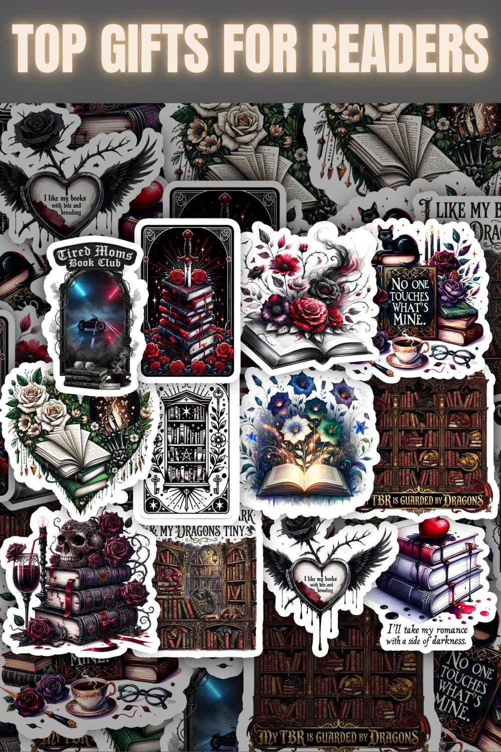 Gothic Book Sticker – Waterproof Vinyl Reading Journal Tracker