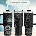 Fantasy Book Tumbler Insulated Stainless Steel Cup Dragon Scale Design Perfect Book Lover Gift Reader Merchandise Double Walled Thermal Insulation Large Handle Comfortable Grip BookTok Trending Item Romantasy Fan Present Literary Quote