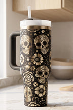Sugar Skull Tumbler – 40oz Insulated Day of the Dead Travel Mug
