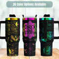 Dragon Fantasy Tumbler Insulated Stainless Steel Travel Mug Gothic Artwork Design Holographic Shimmer Effect Rainbow Foil Wrap Onyx Storm Theme Perfect Book Lover Gift Fantasy Fan Present Daily Beverage Container Cold Hot Drink Keeper