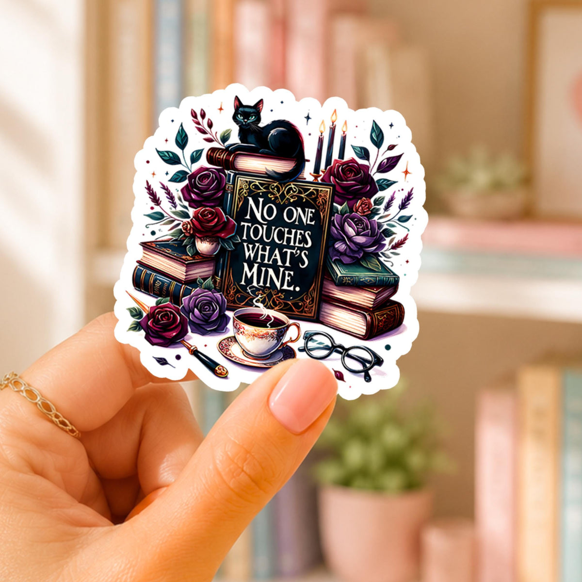 Gothic Book Sticker – Waterproof Vinyl Reading Journal Tracker