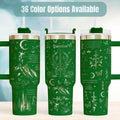 Fantasy Book Lover Gift Insulated Tumbler With Handle Stainless Steel Construction Romantasy Reader Present Butterfly Moon Design Literary Themed Drinkware Bookish Aesthetic Cup Hot Cold Beverage Holder Reading Companion Travel Tumbler