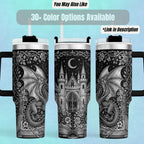 Dragon Tumbler – 40oz Insulated Fantasy Castle Design Stainless Steel