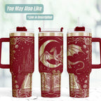 Dragon Tumbler – Stainless Steel Gothic Castle Design Travel Mug
