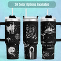 Fantasy Book Merchandise Insulated Tumbler Cup Large Capacity Drinkware With Lid And Straw Laser Engraved Character Design Perfect Bookish Gift For Literary Enthusiast Reader Collection Item Premium Quality Stainless Steel Construction