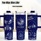 Fantasy Book Tumbler – 40oz Insulated Dark Academia Design
