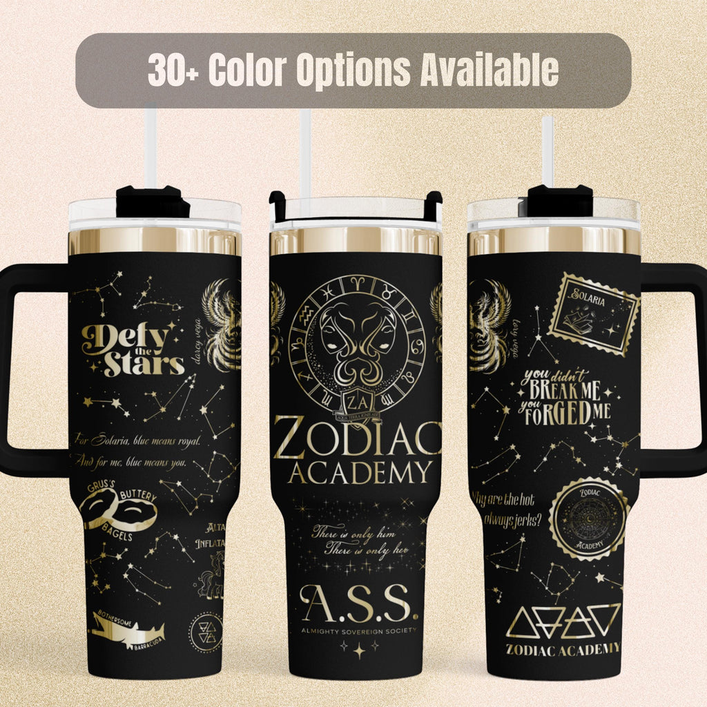 Insulated Steel Water Bottle Fantasy Reader Gift Zodiac Academy Tumbler Forty Ounce Capacity Book Lover Drinkware Booktok Merchandise Collection Temperature Control Beverage Container Hot Cold Drinks Daily Hydration Essential Book Club