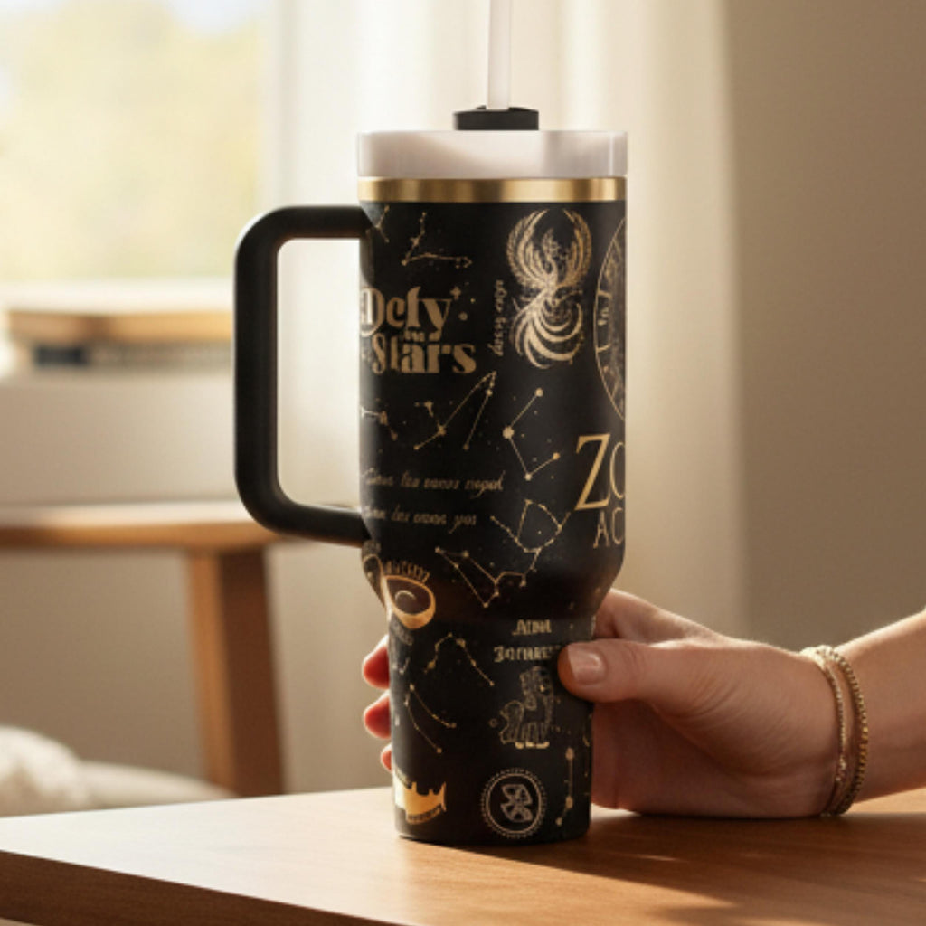 Book Lover Tumbler Collection Zodiac Academy Inspired Design Forty Ounce Insulated Steel Water Bottle Fantasy Reader Gift Essential Booktok Merchandise Present Temperature Control Beverage Container Hot Cold Drinks Avid Reader Accessory