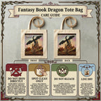 Book Lover Tote Bag – Canvas Dragon Fantasy Library Design