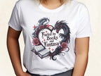 Custom Name Dragon Literary Tee Personalized Fantasy Reader Shirt Book Lover Gift Gothic Apparel With Dragon Rose Design Perfect Bibliophile Birthday Present Reader Fashion Statement Literary Enthusiast Clothing Fantasy Themed Tee Book Club
