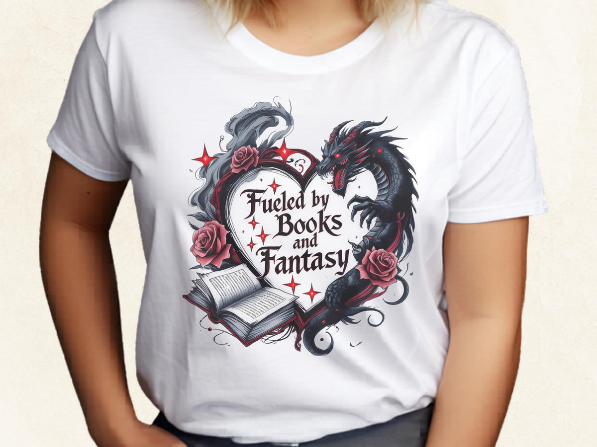 Custom Name Dragon Literary Tee Personalized Fantasy Reader Shirt Book Lover Gift Gothic Apparel With Dragon Rose Design Perfect Bibliophile Birthday Present Reader Fashion Statement Literary Enthusiast Clothing Fantasy Themed Tee Book Club