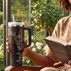 Dragon Scale Design Tumbler Fantasy Themed Insulated Stainless Steel Fourth Wing Book Series Rebecca Yarros Fan Gift 40oz Large Capacity Double Walled Hot Cold Beverage Container Handle Flip Top Lid Reading Marathon Hydration Book Lover
