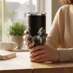 Insulated Dog Lover Tumbler Goldendoodle Floral Design Travel Mug Stainless Steel Cup Doodle Mom Gift Idea Wildflower Pattern Drinkware Hot Cold Beverage Container Portable Handle Grip Pet Owner Present Daily Hydration Essential Thermal