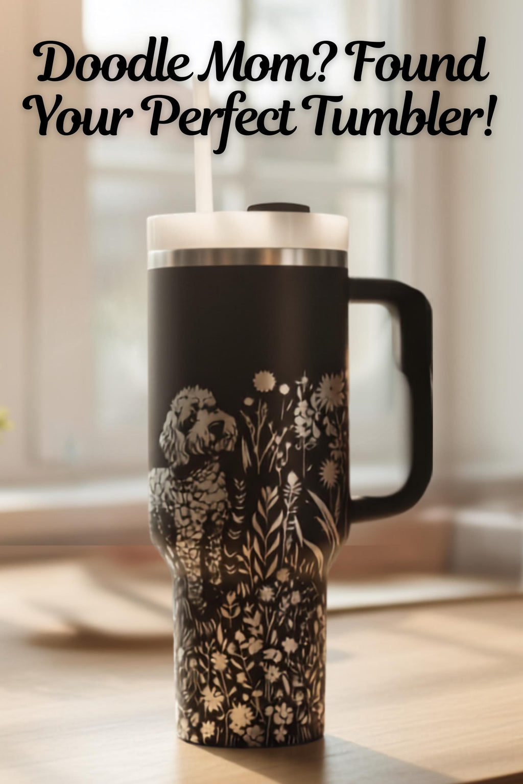Goldendoodle Tumbler – 40oz Insulated Floral Dog Lover Travel Mug