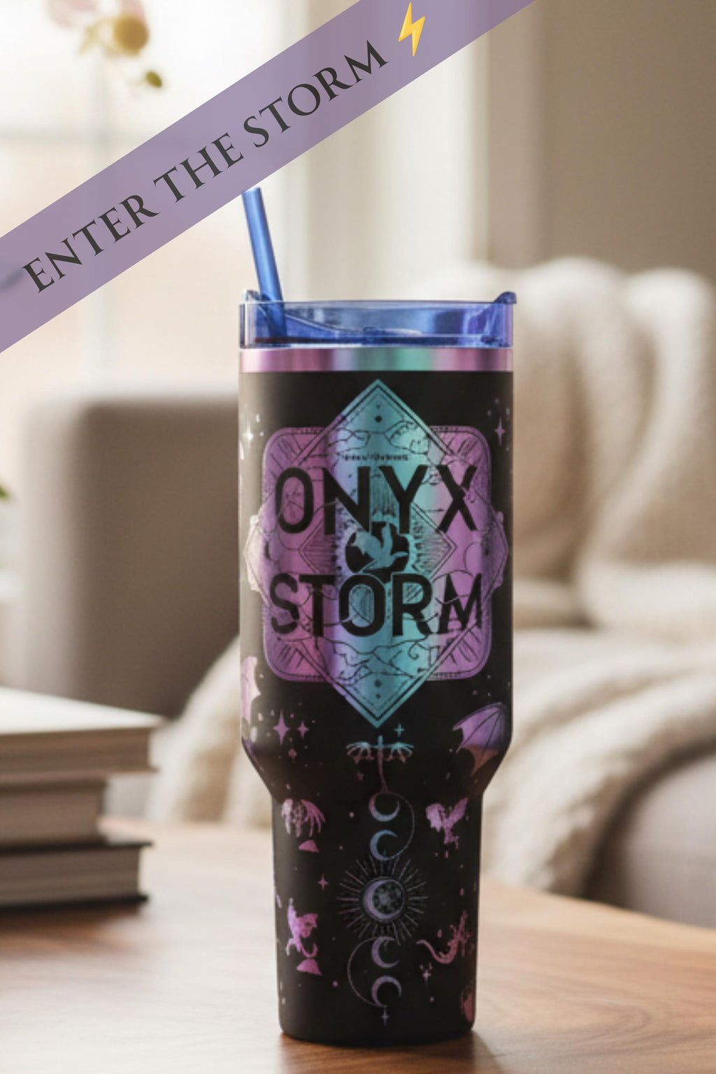 Dragon Tumbler – Insulated Onyx Storm Fantasy Gothic Art Design