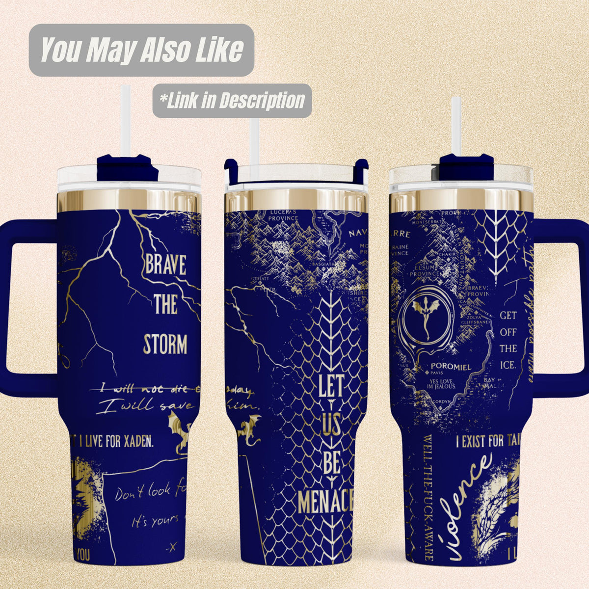 Dragon Tumbler – Insulated Onyx Storm Fantasy Gothic Art Design