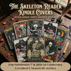 Gothic Kindle Case – Skeleton Tarot Design for Paperwhite 7" Readers