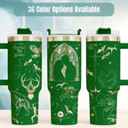 Fantasy Book Tumbler Insulated Reader Cup 40oz Stainless Steel Construction Double Wall Insulation Technology Character Design Artwork Literary Quote Display Perfect Book Lover Gift Reading Session Companion Daily Commute Essential Fandom