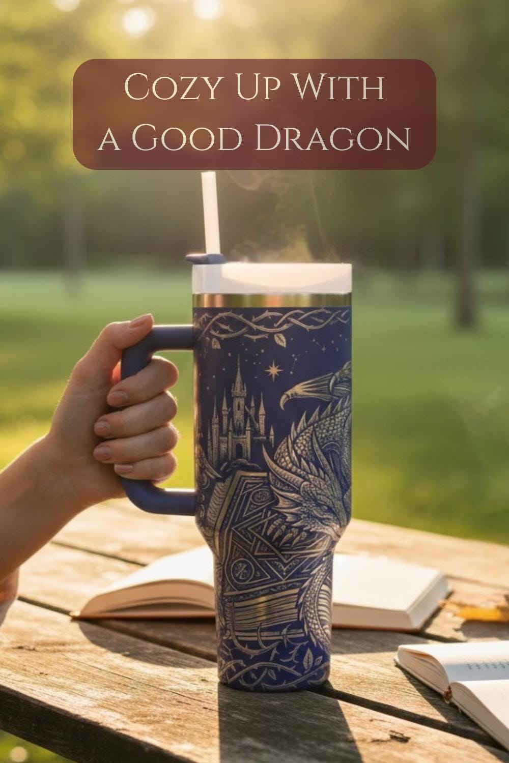 Black Dragon Tumbler – 40oz Stainless Steel Castle Design