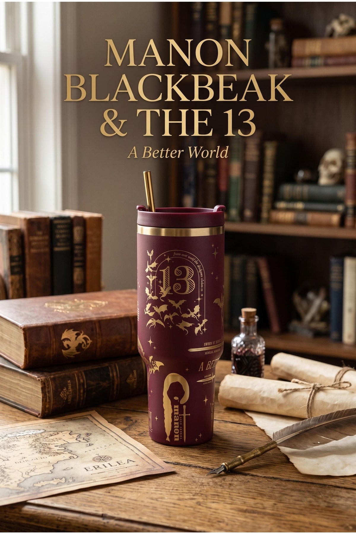 Throne of Glass Tumbler – Manon Blackbeak Engraved 40oz Bookish Gift