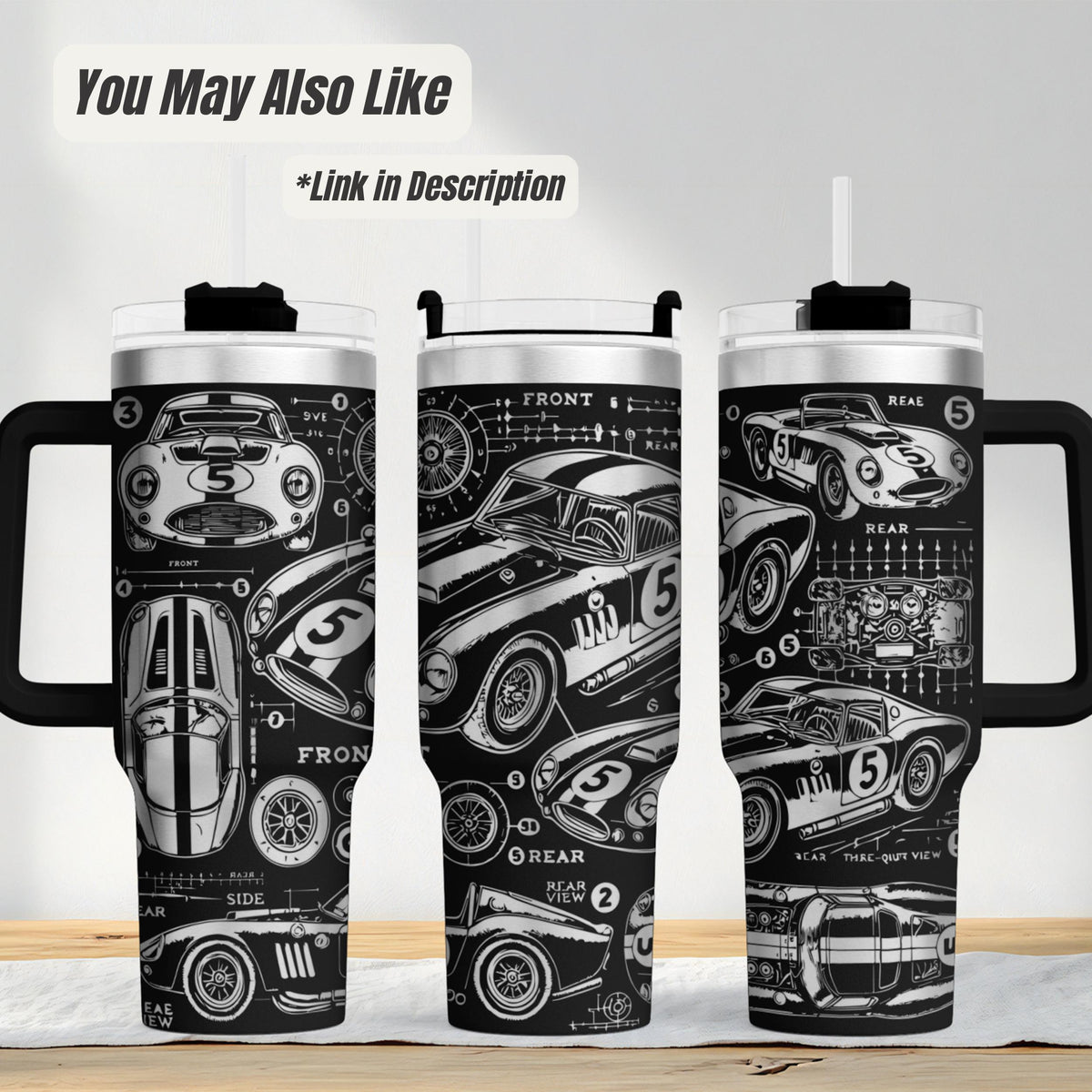 Motorcycle Tumbler – 40oz Insulated Steel Biker Legend Design
