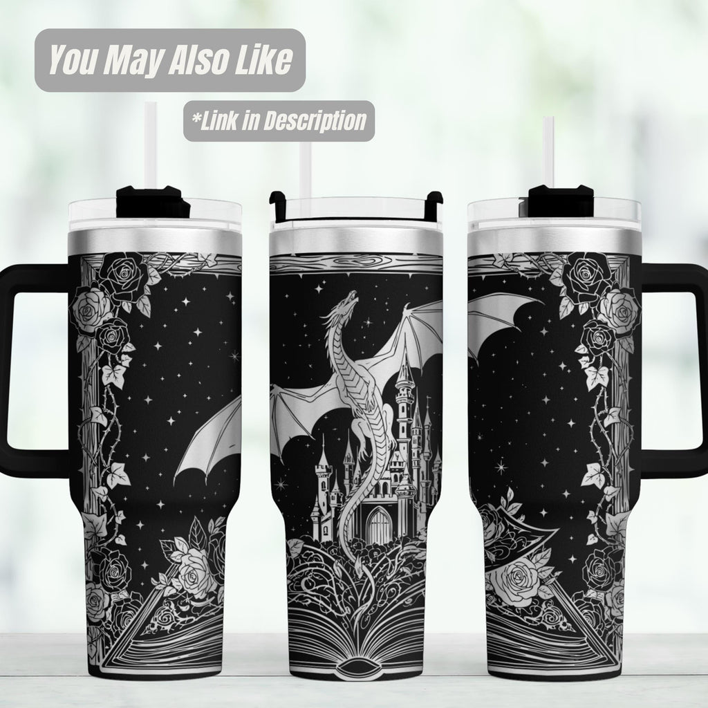 Fantasy Tumbler – Laser Engraved Castle 40oz Insulated Drinkware