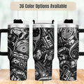Mechanic Gift Tumbler 40oz Insulated Stainless Steel Cup Hot Rod Design Car Enthusiast Present Automotive Lover Drinkware Laser Engraved Car Parts Graphics Perfect Birthday Gift Father Day Present Gearhead Collectible Workshop Essential