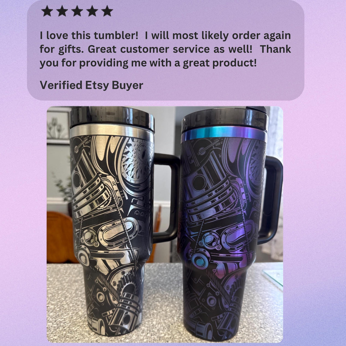Mechanic Gift Tumbler – 40oz Insulated Stainless Steel Hot Rod Design