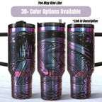 Dragon Tumbler – 40oz Insulated with Handle Fantasy Castle Design