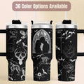 Fantasy Book Tumbler Insulated Travel Mug Stainless Steel Drinkware Double Walled Construction Keeps Beverages Hot Cold Character Inspired Artwork Fantasy Literature Design Book Quote Details Perfect Reading Companion Daily Commute