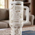Insulated Stainless Steel Tumbler Fantasy Book Design Double Wall Temperature Control Keeps Drinks Hot Cold Reader Gift Butterfly Moon Sword Motif Romantasy Literature Inspired Bookish Drinkware Large Capacity Travel Friendly Book Lover