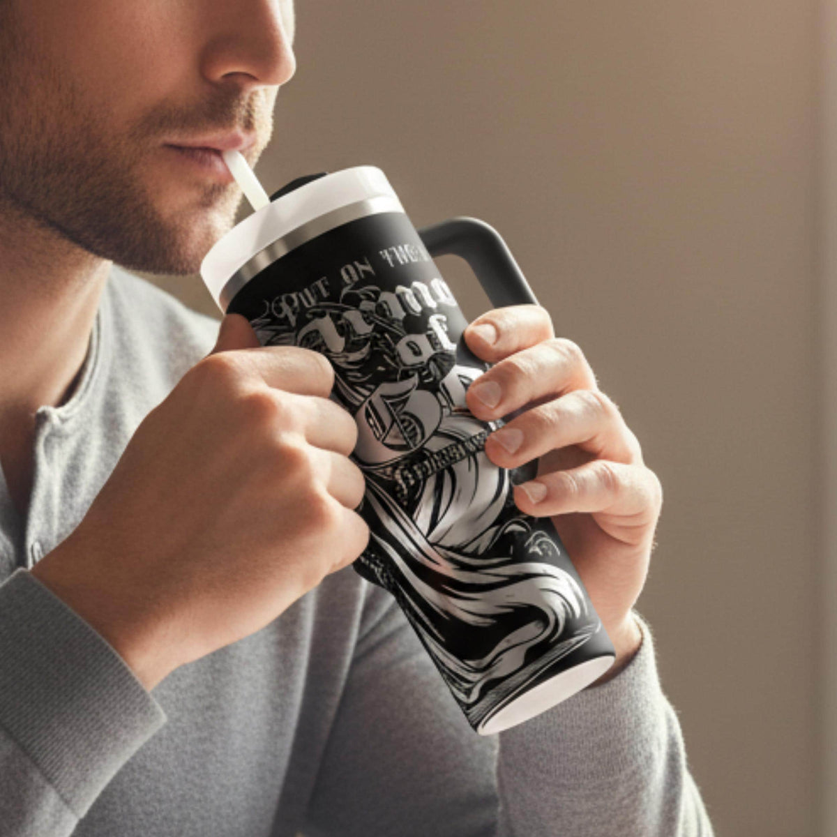 Insulated Stainless Steel Tumbler Christian Lion Design Scripture Verse Inspiration Daily Faith Essential Religious Drinkware Hot Cold Beverage Container Church Gift Baptism Present Birthday Celebration Faith Community Worship Gathering