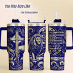 Christian Lion Tumbler – 40oz Insulated Bible Verse Religious Gift