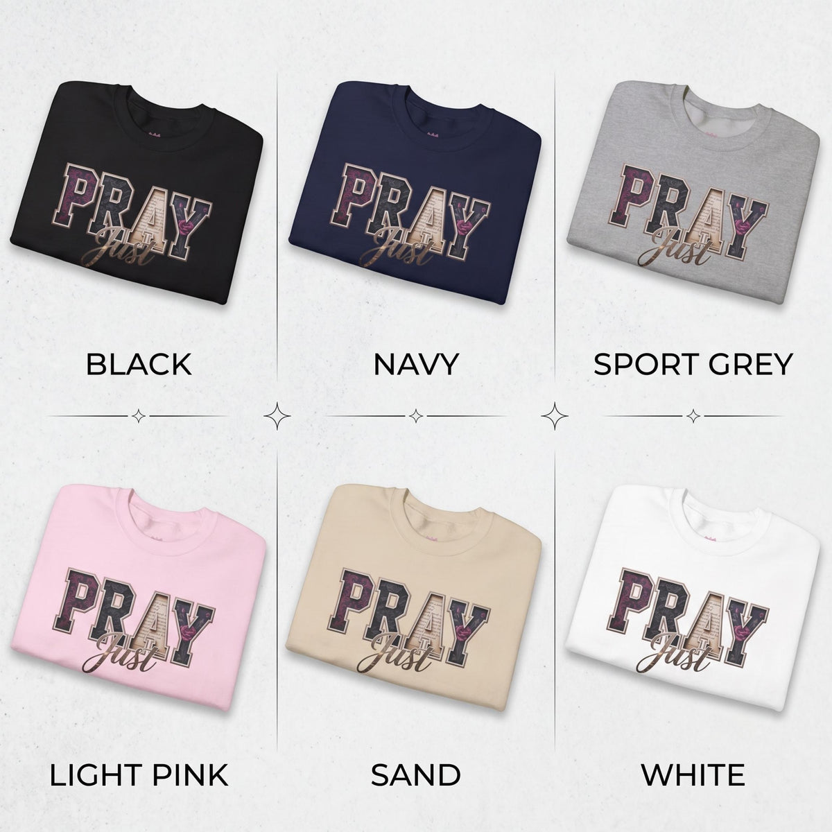 Unisex Pray Crewneck Religious Typography Sweatshirt Christian Apparel For Church Casual Style Faith Inspired Pullover Design Spiritual Gift For Men Women Believers Devotional Clothing Comfortable Everyday Wear Inspirational Message Shirt