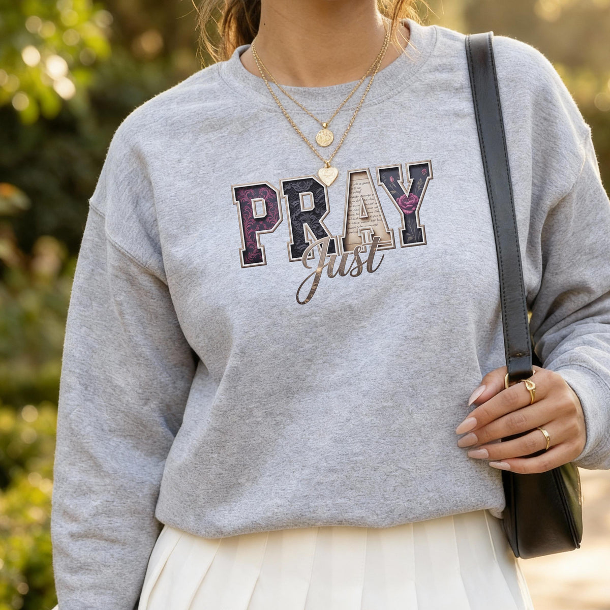 Pray Sweatshirt – Unisex Faith Crewneck Christian Typography Design