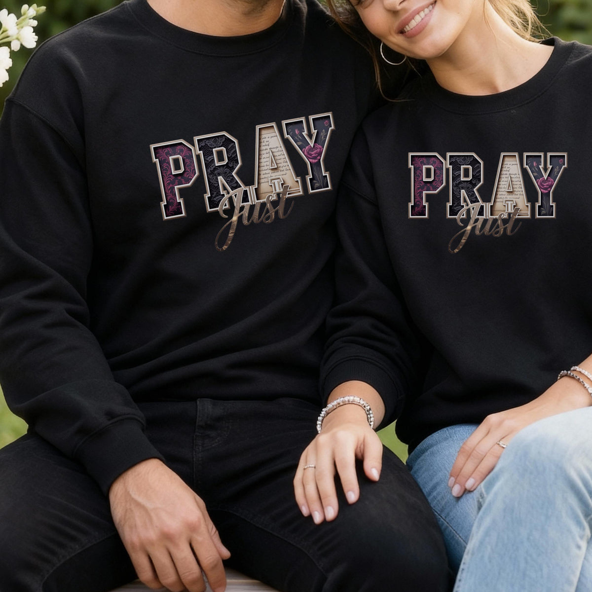 Pray Sweatshirt – Unisex Faith Crewneck Christian Typography Design