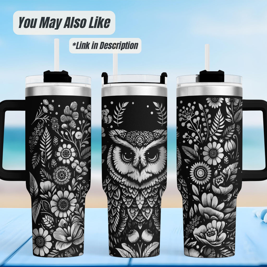 Wolf Tumbler – 40oz Insulated Double Wall Forest Wilderness Design