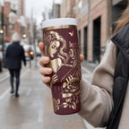 Gothic Book Lover Tumbler 40oz Insulated Stainless Steel Design Black Rose Butterfly Illustration Woman Reading Theme Villain Romance BookTok Merchandise Perfect Reader Gift Daily Beverage Container Temperature Control Handle Straw Lid Dark