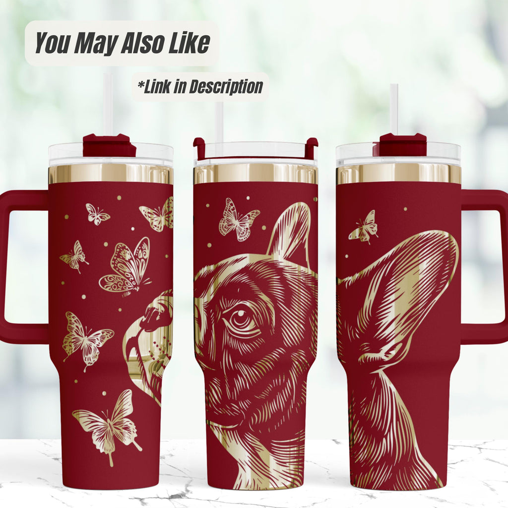 Dog Paw Tumbler – 40oz Insulated Stainless Steel with Handle