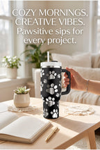 Dog Paw Tumbler – 40oz Insulated Stainless Steel with Handle
