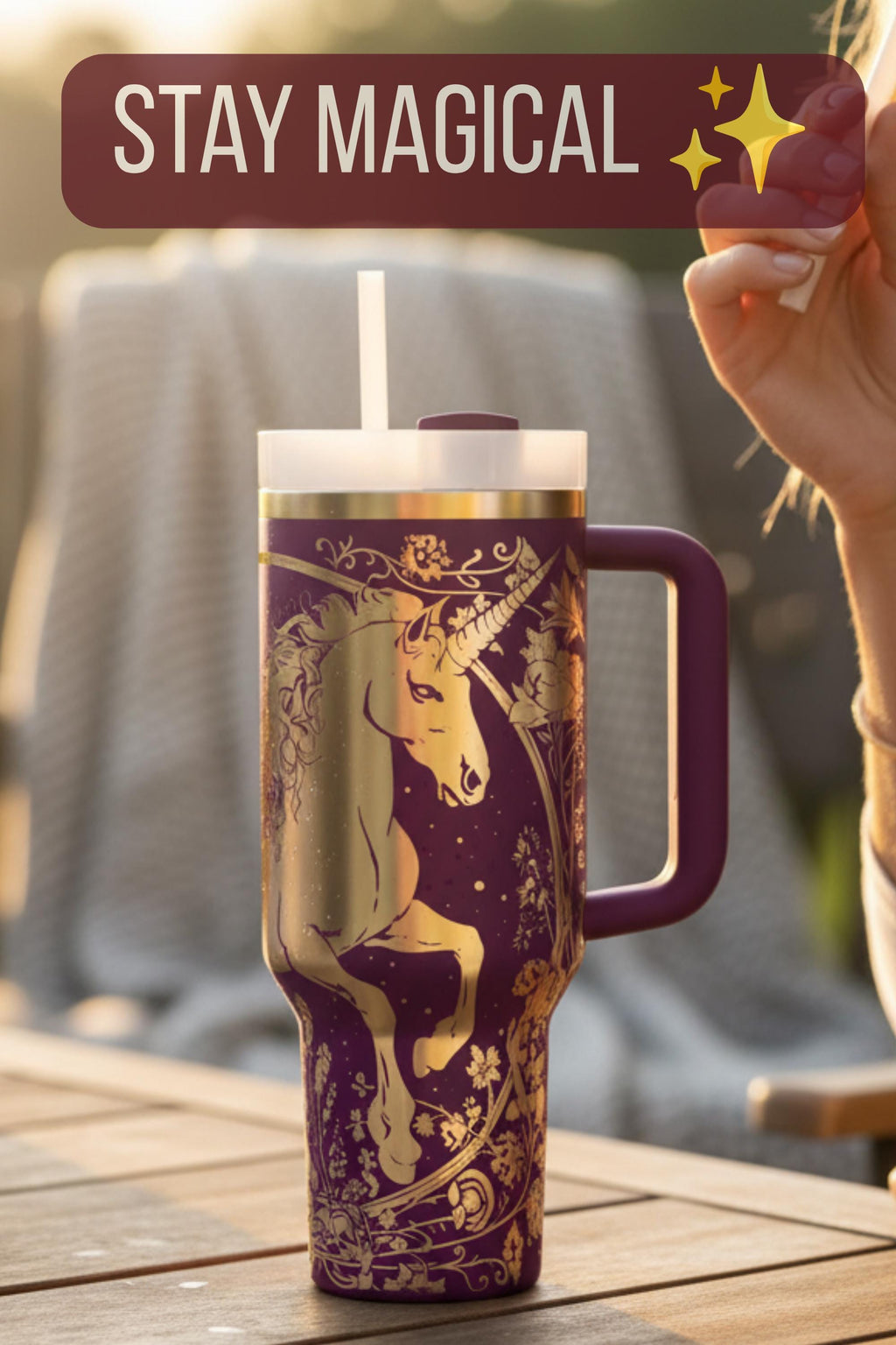 Unicorn Tumbler – 40oz Insulated Laserengraved Fantasy Gift