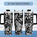 Insulated Butterfly Tumbler 40oz Stainless Steel Travel Mug Large Capacity Beverage Container Laser Engraved Nature Design Double Wall Insulation Keeps Drinks Hot Cold Perfect Outdoor Adventure Essential Daily Hydration Solution Leak
